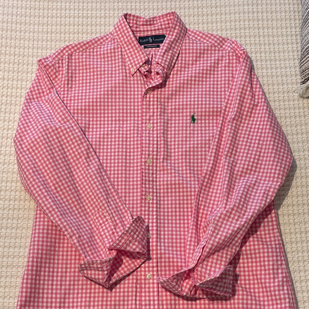 Ralph Lauren Men's Pink Checkered Shirt